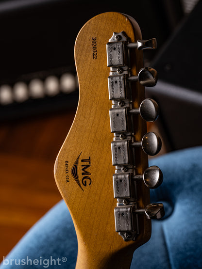 TMG Guitar Co. Ronnie Scott&nbsp; “Iced Blue Metalic” Medium Checking&nbsp; Matching Head  with lollar Pickups