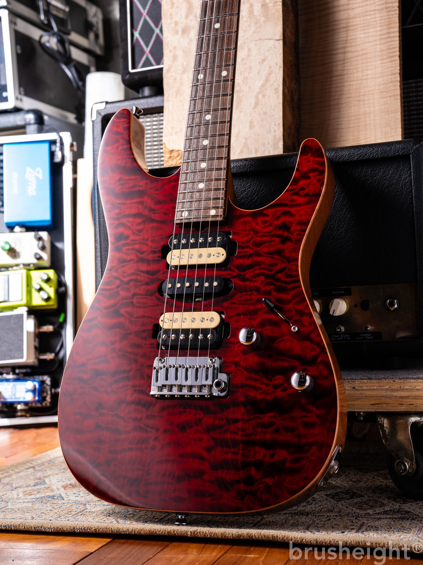 T's Guitars DST-Pro24 Type2  4A Quilt “Black cherry”