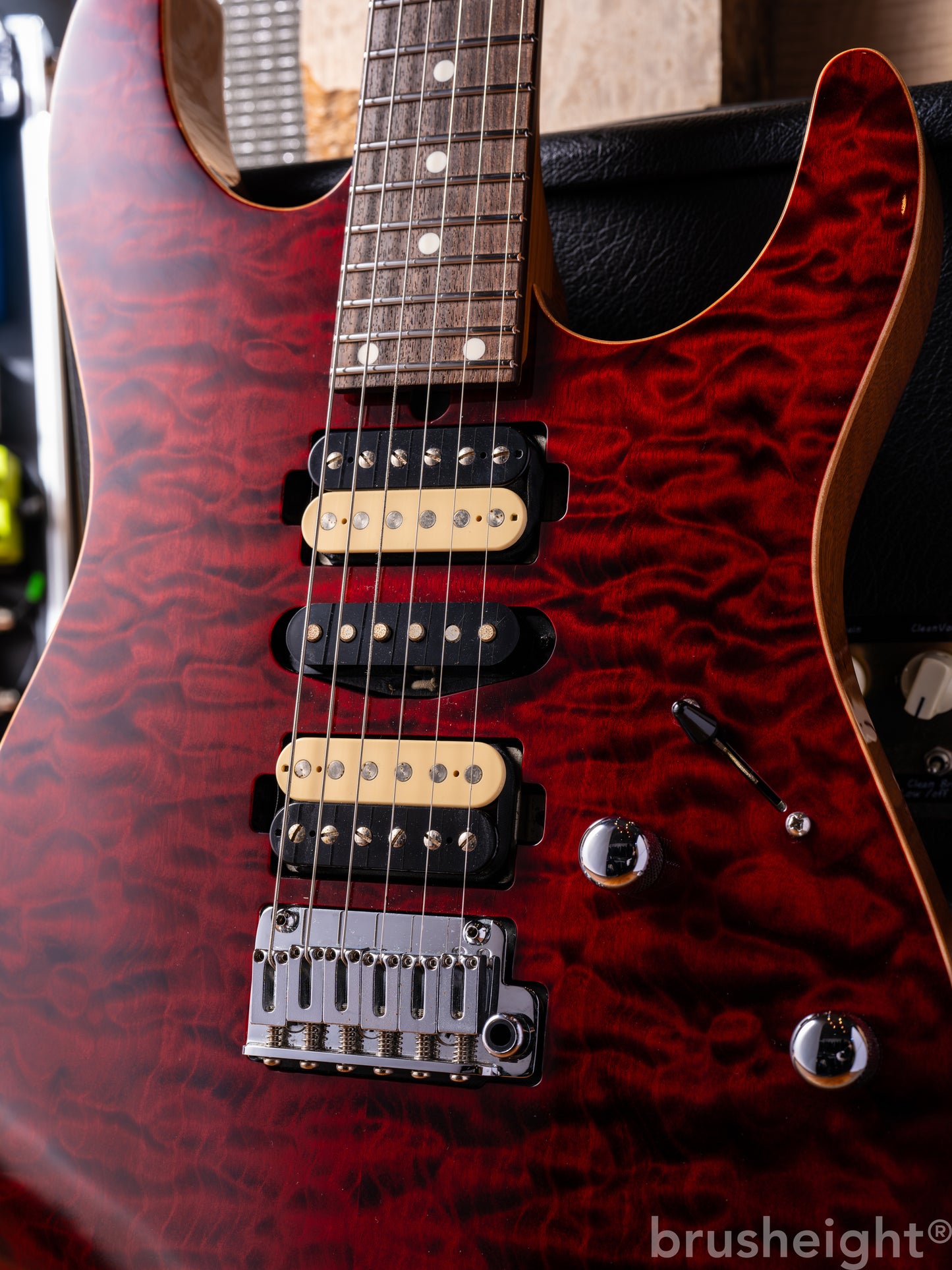 T's Guitars DST-Pro24 Type2  4A Quilt “Black cherry”