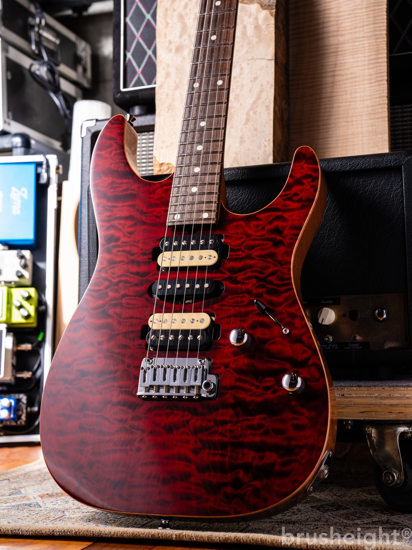 T's Guitars DST-Pro24 Type2  4A Quilt “Black cherry”